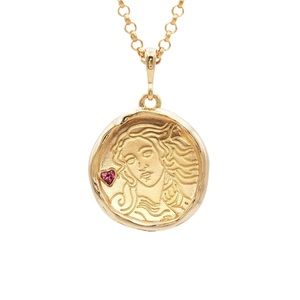 Aphrodite Goddess of Love Necklace with Garnet pre loved